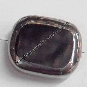 Electroplate Glass Beads, Rectangle, 12x10mm, Hole:1mm, Sold per 16-inch Strand