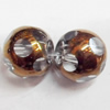 Electroplate Glass Beads, Faceted Round, 8mm, Hole:1mm, Sold per 16-inch Strand