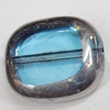 Electroplate Glass Beads, Rectangle, 12x14mm, Hole:1mm, Sold per 16-inch Strand