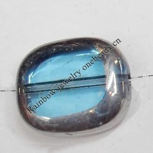 Electroplate Glass Beads, Rectangle, 12x14mm, Hole:1mm, Sold per 16-inch Strand