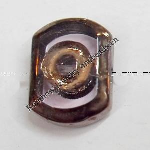Electroplate Glass Beads, 9x12mm, Hole:1mm, Sold per 16-inch Strand