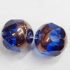 Electroplate Glass Beads, Faceted Round, 8mm, Hole:1mm, Sold per 16-inch Strand