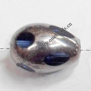 Electroplate Glass Beads, Faceted Oval, 6x9mm, Hole:1mm, Sold per 16-inch Strand