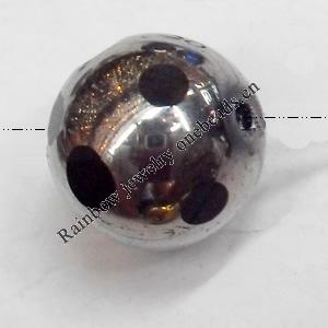 Electroplate Glass Beads, Faceted Round, 10mm, Hole:1mm, Sold per 16-inch Strand