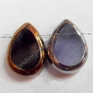 Electroplate Glass Beads, Teardrop, 8x10mm, Hole:1mm, Sold per 16-inch Strand