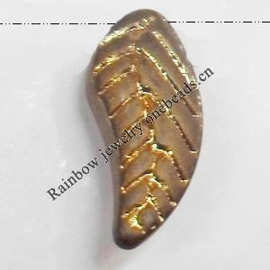 Electroplate Glass Beads, Leaf, 8x18mm, Hole:1mm, Sold by PC
