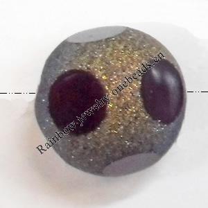 Electroplate Glass Beads, Faceted Round, 12mm, Hole:1mm, Sold per 16-inch Strand
