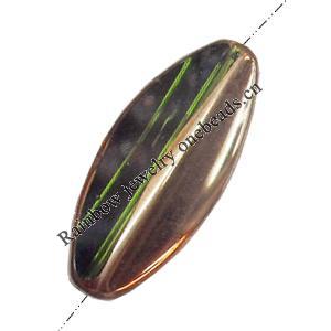 Electroplate Glass Beads, Flat Round, 16x35mm, Hole:1mm, Sold per 16-inch Strand