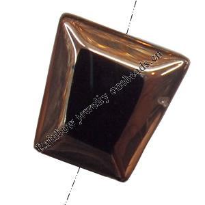 Electroplate Glass Beads, Trapezium, 27x28mm, Hole:1mm, Sold per 16-inch Strand
