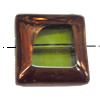 Electroplate Glass Beads, Square, 15mm, Hole:1mm, Sold per 16-inch Strand