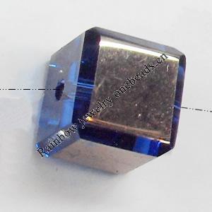 Electroplate Glass Beads, Cube, 8mm, Hole:1mm, Sold per 16-inch Strand