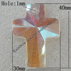 Glass Crystal Pendants, 30x40mm Hole About:1mm, Sold by PC
