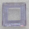 Glass Crystal Pendants, Hollow Square 14mm, Sold by PC