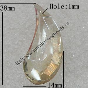 Glass Crystal Pendants, Twist Faceted Teardrop 14x38mm Hole About:1mm, Sold by PC