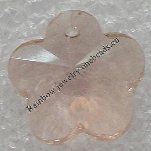 Glass Crystal Pendants, Faceted Flower 18mm Hole About:1mm, Sold by PC