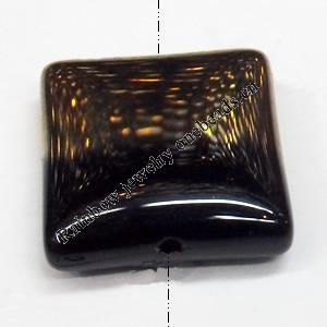 Electroplate Glass Beads, Square, 15mm, Hole:1mm, Sold per 16-inch Strand
