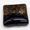 Electroplate Glass Beads, Square, 15mm, Hole:1mm, Sold per 16-inch Strand