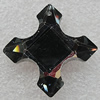 Glass Crystal Pendants, Cross 37mm Hole About:2mm, Sold by PC