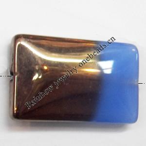 Electroplate Glass Beads, Rectangle, 20x13mm, Hole:1mm, Sold per 16-inch Strand