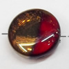 Electroplate Glass Beads, Flat Round, 12mm, Hole:1mm, Sold per 16-inch Strand