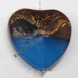 Electroplate Glass Beads, Heart, 17mm, Hole:1mm, Sold per 16-inch Strand