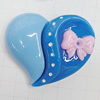 Resin Cabochons, No Hole Headwear & Costume Accessory, Heart 43x38mm, Sold by Bag