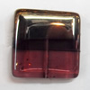 Electroplate Glass Beads, Square, 19mm, Hole:1mm, Sold per 16-inch Strand