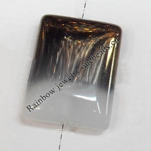 Electroplate Glass Beads, Rectangle, 16x20mm, Hole:1mm, Sold per 16-inch Strand
