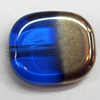 Electroplate Glass Beads, Flat Oval, 14x12mm, Hole:1mm, Sold per 16-inch Strand