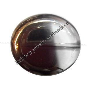 Electroplate Glass Beads, Flat Oval, 22x20mm, Hole:1mm, Sold per 16-inch Strand