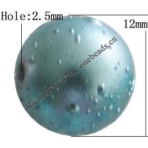 Crapy Exterior Acrylic Beads, Round 12mm Hole:about 2.5mm, Sold by Bag