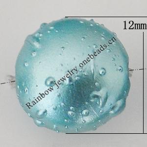 Crapy Exterior Acrylic Beads, Flat Round 12mm Hole:about 2mm, Sold by Bag
