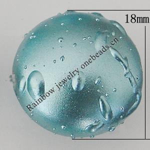 Crapy Exterior Acrylic Beads, Flat Round 18mm Hole:about 2mm, Sold by Bag