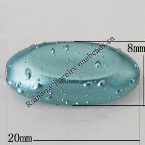 Crapy Exterior Acrylic Beads, Flat Oval 20x8mm Hole:about 2mm, Sold by Bag