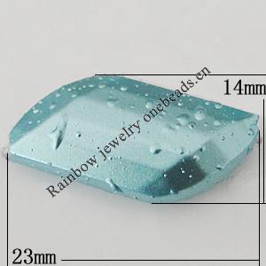 Crapy Exterior Acrylic Beads, Faceted Parallelogram 23x14mm Hole:about 2mm, Sold by Bag