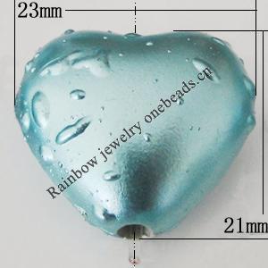 Crapy Exterior Acrylic Beads, Heart 23x21mm Hole:about 2.5mm, Sold by Bag