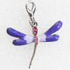 Zinc Alloy Enamel Charm/Pendant with Crystal, Nickel-free & Lead-free, A Grade Animal 29x34mm, Sold by PC  