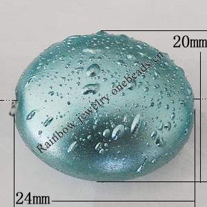 Crapy Exterior Acrylic Beads, Flat Oval 24x20mm Hole:about 3mm, Sold by Bag