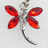 Zinc Alloy Charm/Pendant with Crystal, Nickel-free & Lead-free, A Grade Animal 23x20mm, Sold by PC  