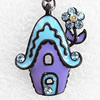 Zinc Alloy Enamel Charm/Pendant with Crystal, Nickel-free & Lead-free, A Grade 25x18mm, Sold by PC  
