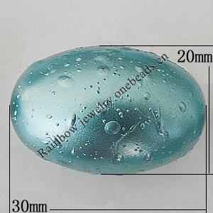 Crapy Exterior Acrylic Beads, Oval 30x20mm Hole:about 3.5mm, Sold by Bag