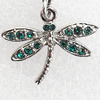 Zinc Alloy Charm/Pendant with Crystal, Nickel-free & Lead-free, A Grade Animal 20x24mm, Sold by PC  