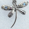Zinc Alloy Charm/Pendant with Crystal, Nickel-free & Lead-free, A Grade Animal 24x24mm, Sold by PC  