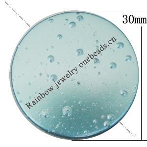 Crapy Exterior Acrylic Beads, Flat Round 30mm Hole:about 2mm, Sold by Bag