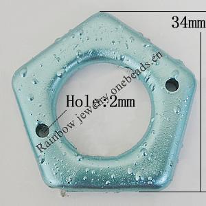 Crapy Exterior Acrylic Connectors, Polygon 34mm Hole:about 2mm, Sold by Bag