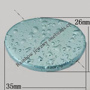 Crapy Exterior Acrylic Beads, Flat Oval 35x26mm Hole:about 2mm, Sold by Bag
