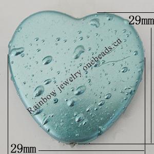 Crapy Exterior Acrylic Beads, Heart 29x29mm Hole:about 2mm, Sold by Bag