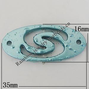 Crapy Exterior Acrylic Connectors, Flat Oval 35x16mm Hole:about 2mm, Sold by Bag