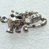 Zinc Alloy Charm/Pendant with Crystal, Nickel-free & Lead-free, A Grade Animal 26x17mm, Sold by PC  