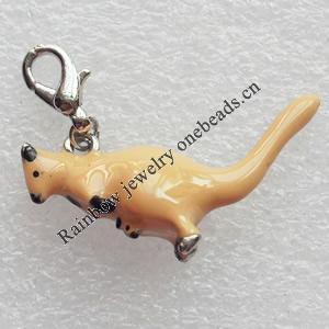 Zinc Alloy Enamel Charm/Pendant, Nickel-free & Lead-free, A Grade Animal 36x15mm, Sold by PC